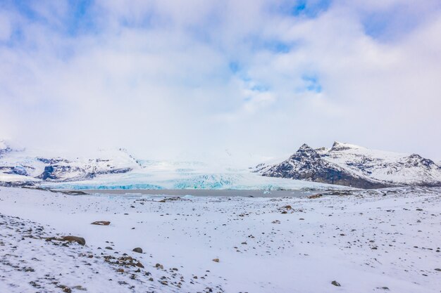 La saison des neiges de l&#39;hiver en Islande.