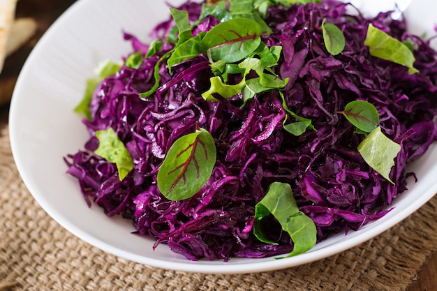 Salade de chou rouge aux herbes