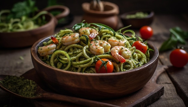 Salade gourmande fraîche avec des ingrédients biologiques sains générés par l'IA