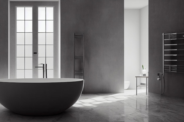 Salle de bains de luxe avec hôtel intérieur moderne en marbre ou design de maison avec espace propre et élégant natur