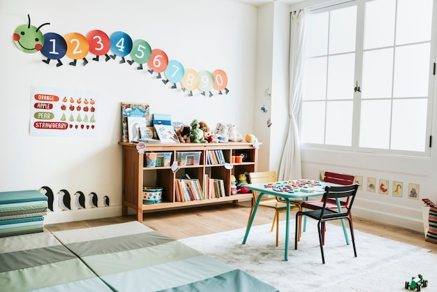 Salle de classe de design d'intérieur de la maternelle