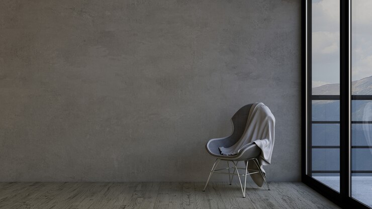 Photo gratuit salle vide et chaise contemporaine 3d