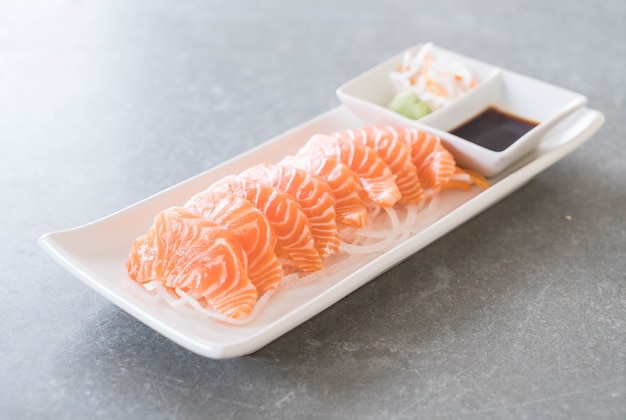 Salmon raw sashimi