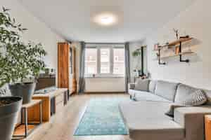 Photo gratuite salon confortable d'un appartement moderne