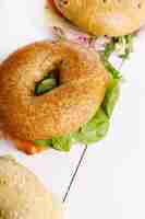 Photo gratuite sandwich au bagel