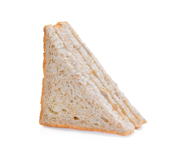 Sandwich au thon sur fond blanc