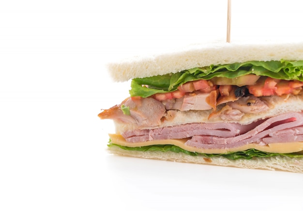 Photo gratuite sandwich sur fond blanc