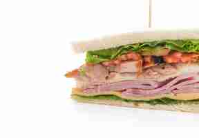 Photo gratuite sandwich sur fond blanc