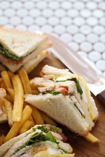 Photo gratuite sandwichs avec frites