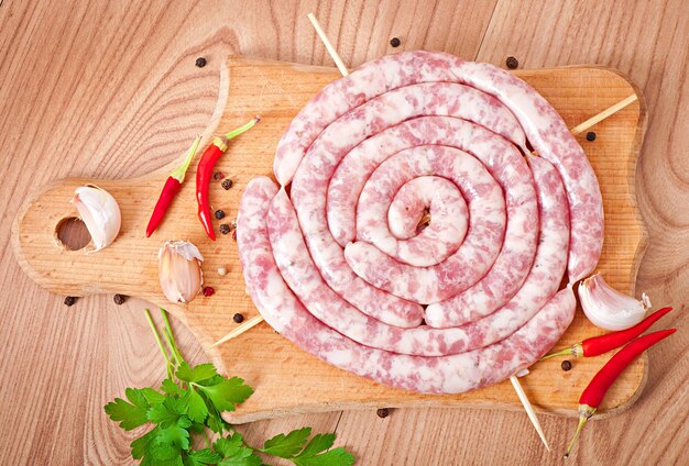 Saucisse crue fraîche