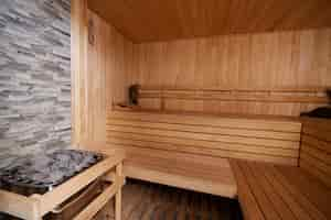 Photo gratuite sauna propre et vide