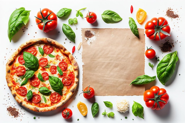 Photo gratuite savoureuse recette italienne de pizza traditionnelle faite maison