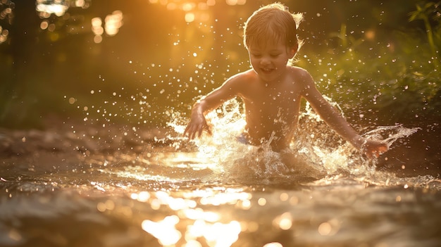 Photo gratuite scène de bonheur photoréaliste avec un enfant heureux