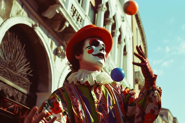 Photo gratuite scène de carnaval avec des gens qui célèbrent et apprécient l'amusement