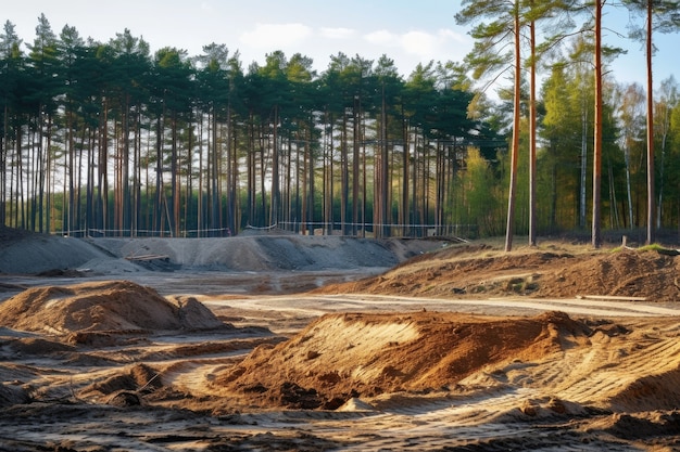 Photo gratuite scène du chantier avec l'équipement