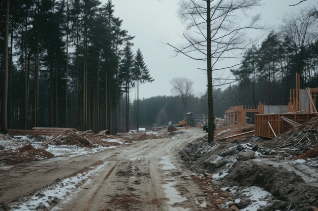 Scène du chantier avec l'équipement