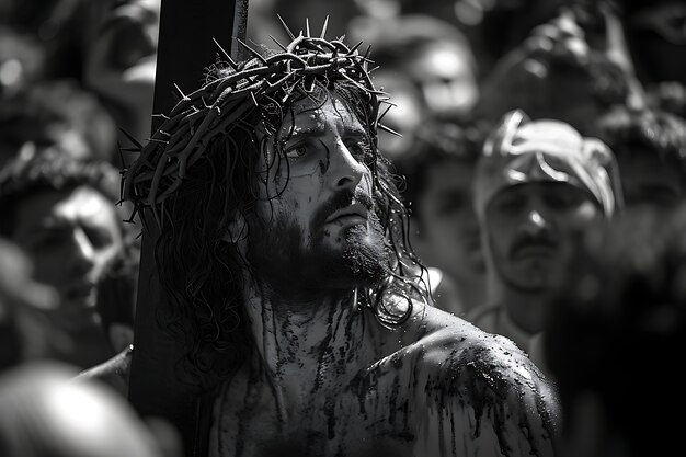 Photo gratuite la scène du vendredi saint avec jésus-christ.