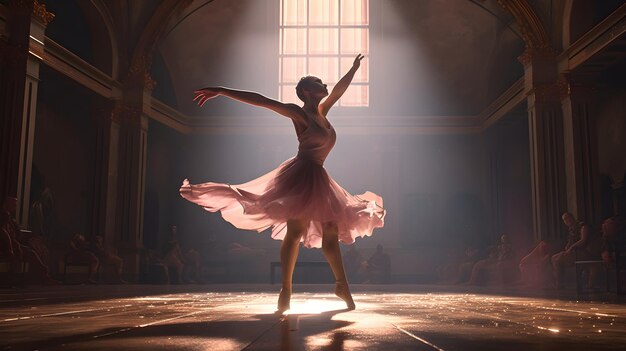 scène épique de danseuse de ballet sur scène