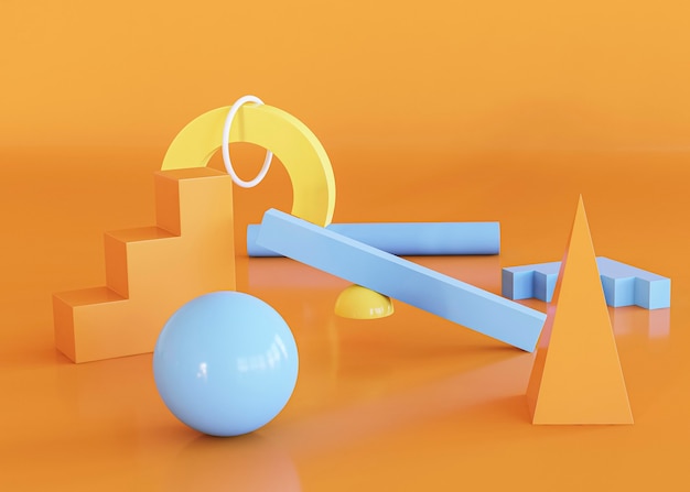 Scène de fond géométrique 3d abstrait