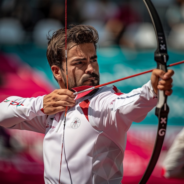 Photo gratuite scene from the olympic games tournament with athletes competing