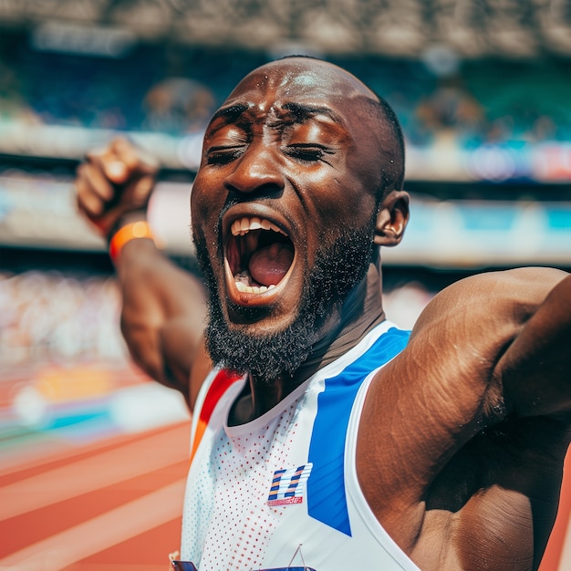 Photo gratuite scene from the olympic games tournament with athletes competing