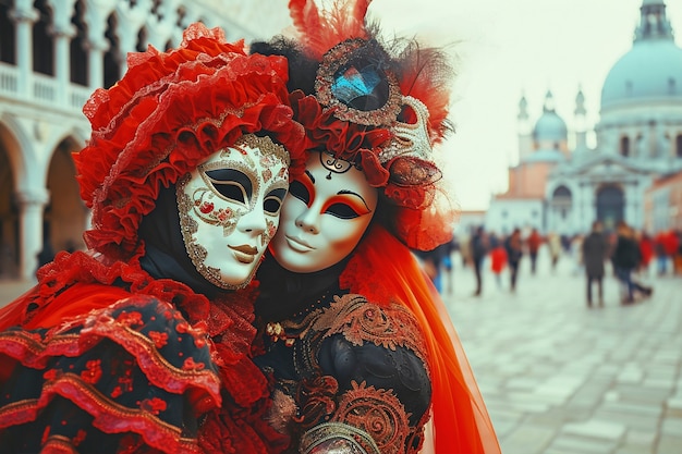 Photo gratuite scène avec des gens célébrant le carnaval avec des costumes