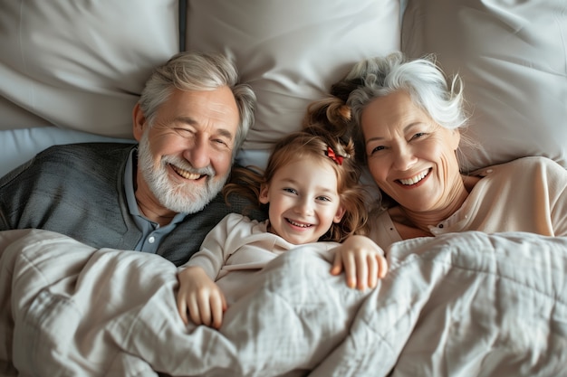 Photo gratuite scène d'un grand-parent et d'un petit-fils heureux lors de la célébration de la journée des grands-parents