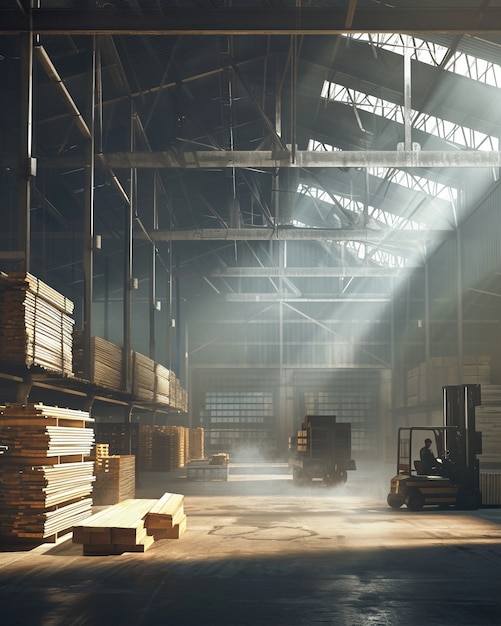 Photo gratuite scène de l'industrie et de l'usine du bois