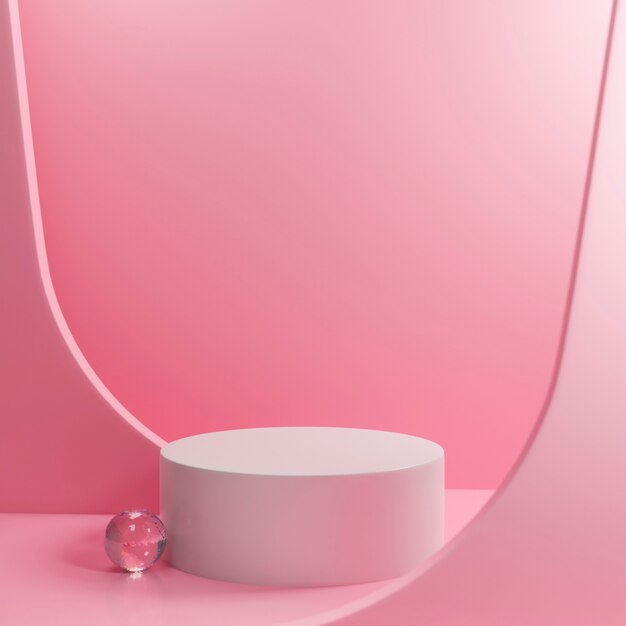 Scène minimaliste avec podium 3D