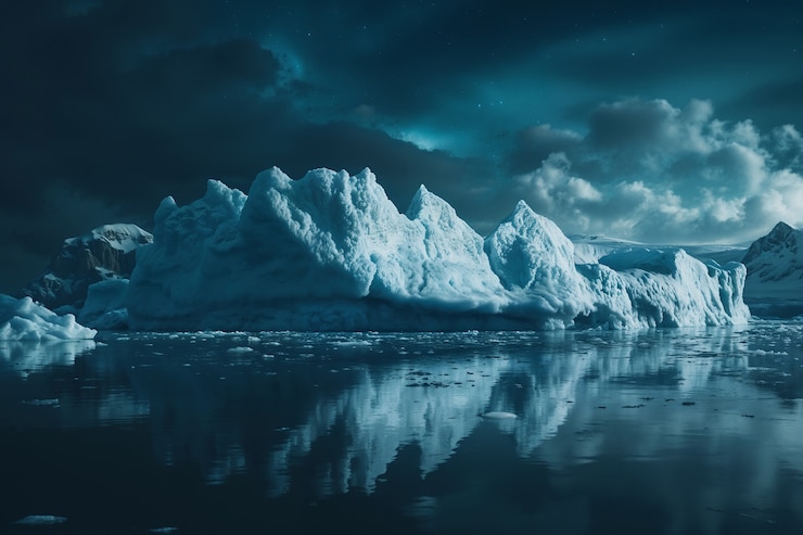 Photo gratuit scène nocturne avec un glacier naturel