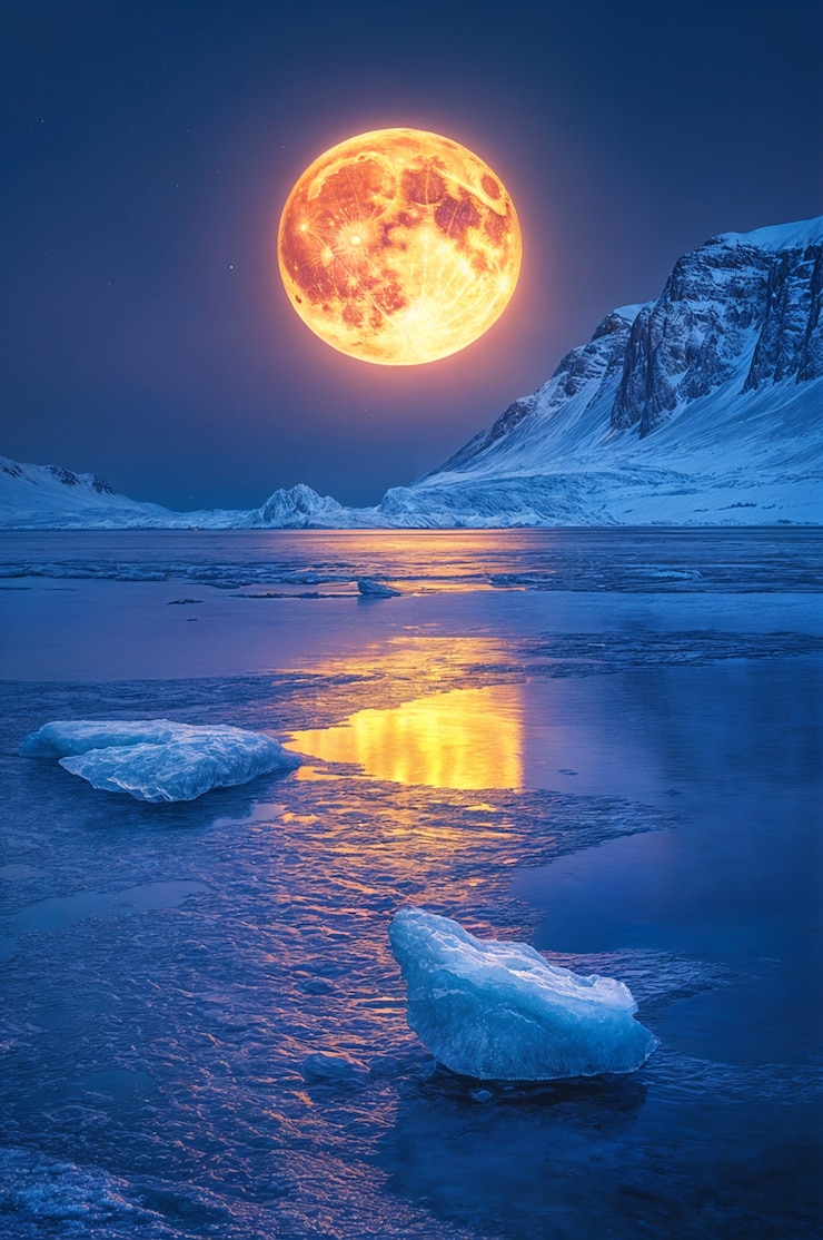 Photo gratuit scène nocturne avec un glacier naturel