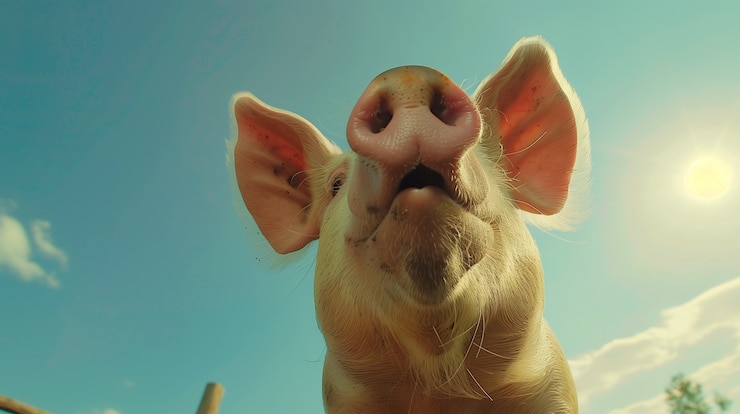 Photo gratuit scène photoréaliste avec des porcs élevés dans un environnement agricole