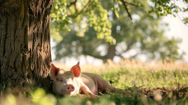 Photo gratuite scène photoréaliste avec des porcs élevés dans un environnement agricole