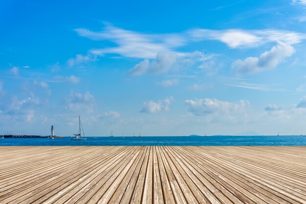 Scène de plancher en bois voyage vacances à pied