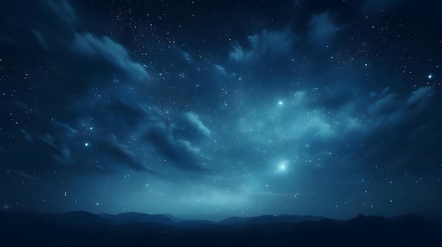 scène de rêve étoiles au-dessus d'une montagne