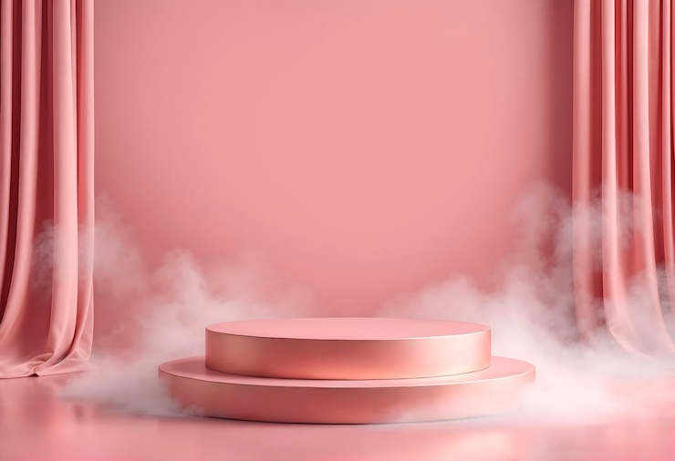 Photo gratuit scène rose avec de la fumée