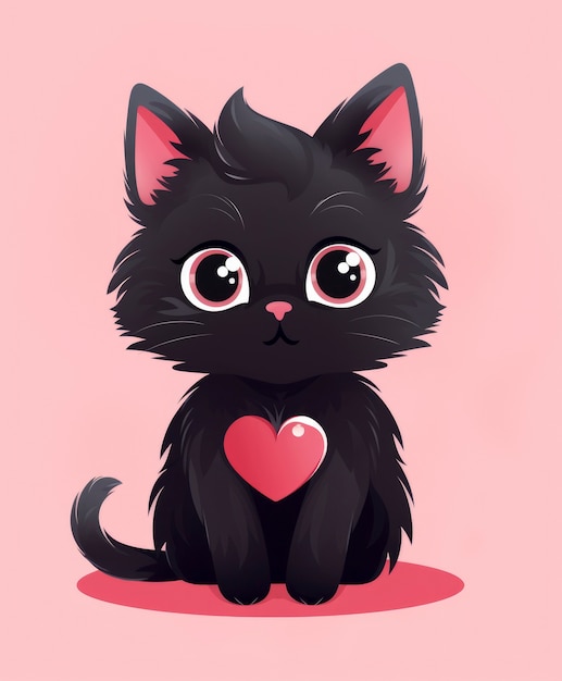 Photo gratuite scène de la saint-valentin avec un chaton