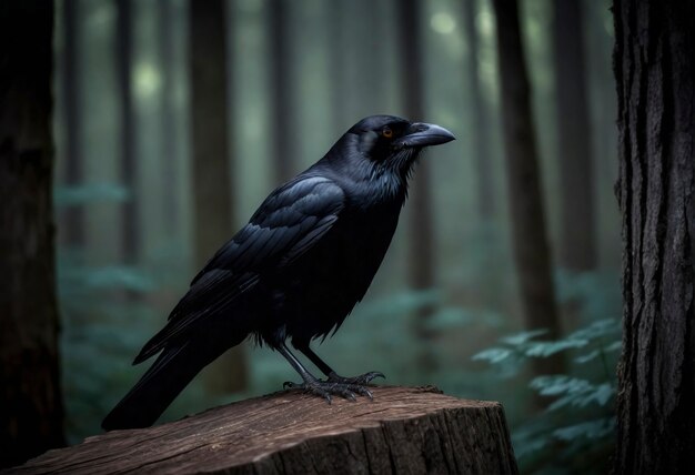 Scène sombre de corbeau dans la nature