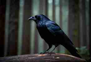 Photo gratuite scène sombre de corbeau dans la nature