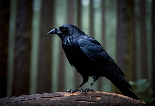 Scène sombre de corbeau dans la nature