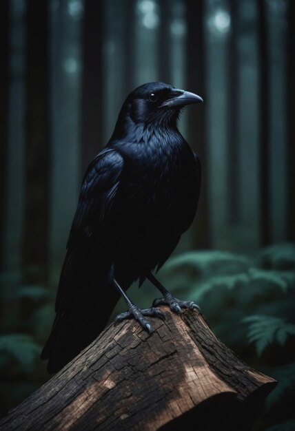 Scène sombre de corbeau dans la nature