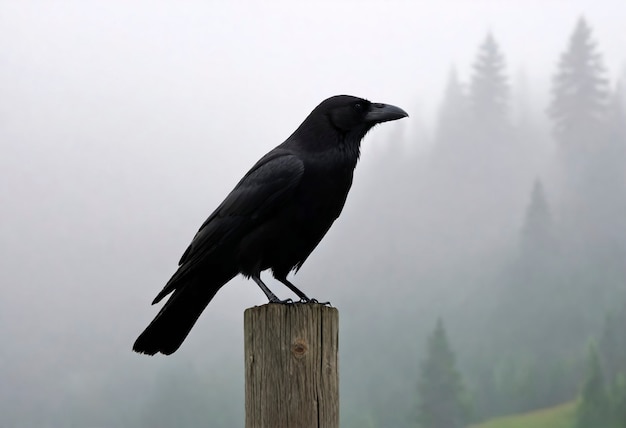 Photo gratuite scène sombre de corbeau dans la nature