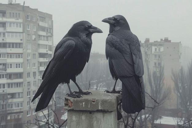 Photo gratuite scène sombre de corbeau à l'extérieur