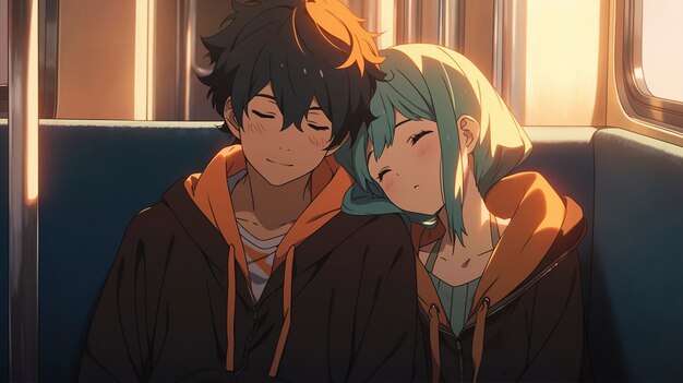 Scène de style de vie dans le style anime avec une personne faisant des tâches quotidiennes