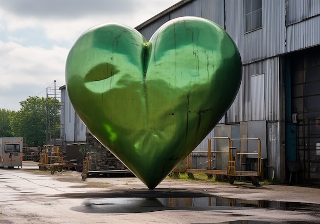 Photo gratuite sculpture en forme de coeur sur la rue