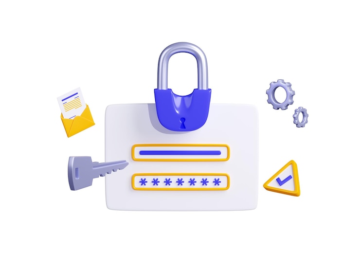 Photo gratuit sécurité informatique avec cadenas login et mot de passe