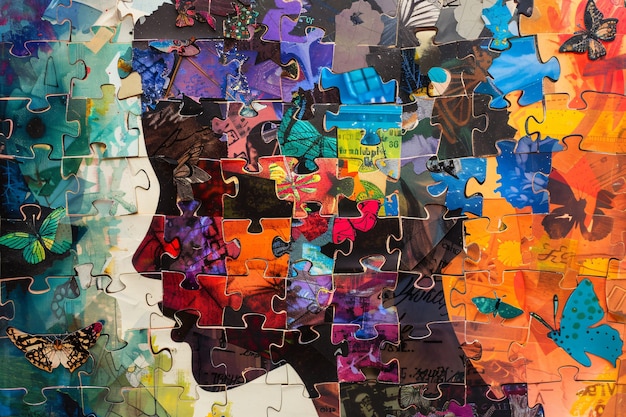 La sensibilisation à la journée de l'autisme avec un portrait coloré