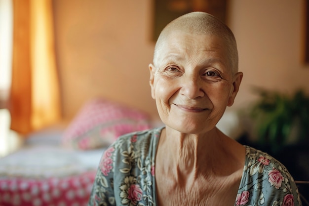 Photo gratuite la sensibilisation à la journée mondiale du cancer avec le patient.