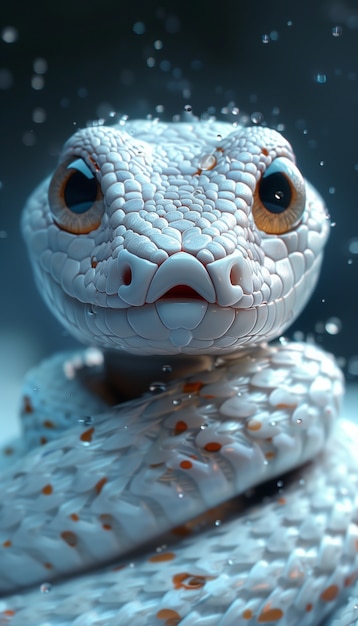 Photo gratuite serpent de dessin animé en 3d dans la nature