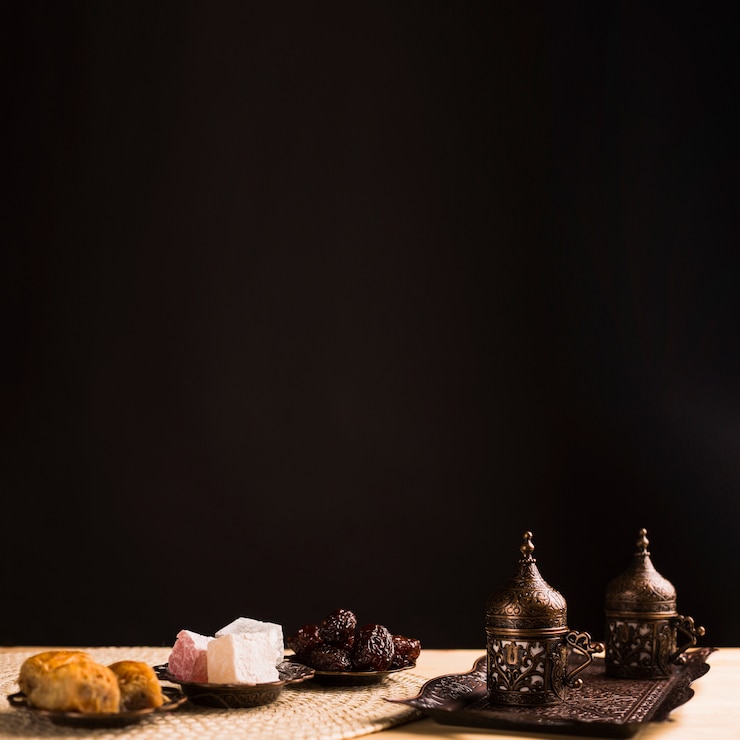 Photo gratuit service national de bonbons et de café